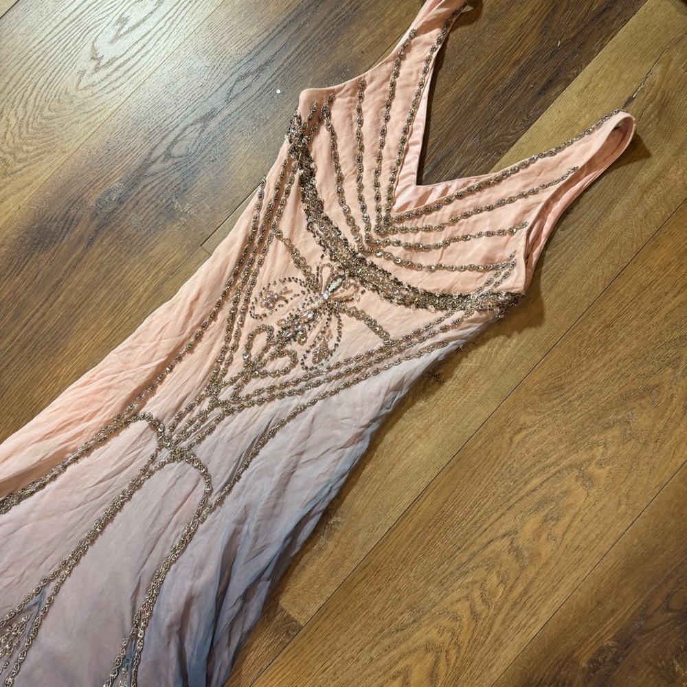 Vintage Y2K 100% Silk Beaded Dress Vintage Beaded Dress Prom Dress Sue Wong - Picture 15 of 17